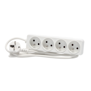 EXTENSION CORD POWER STRIP 4 SOCKETS 1.5M WHITE