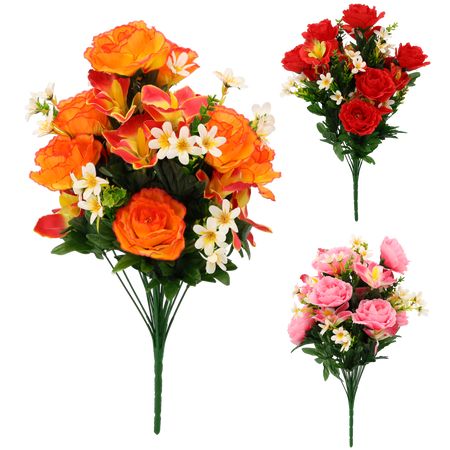 ARTIFICIAL BRANCH - ROSES AND ORCHIDS ASSORTED COLOURS
