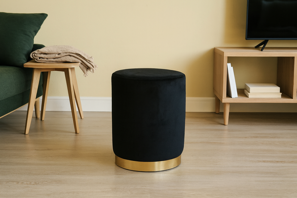 ROUND POUF 28 X 42 CM BLACK