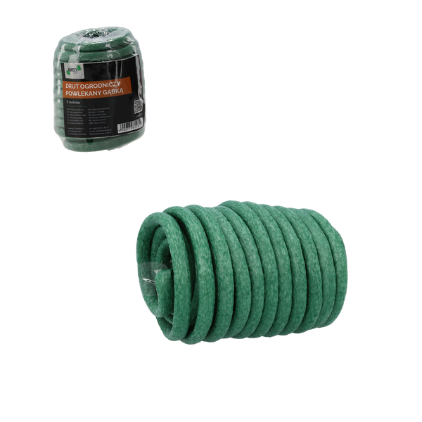 DRUT OGRODNICZY POWLEKANY GĄBKĄ 5 M opak=12szt *2819