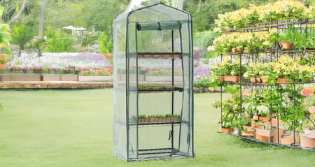 Garden Greenhouse with Four Shelves 69 X 49 X H160cm