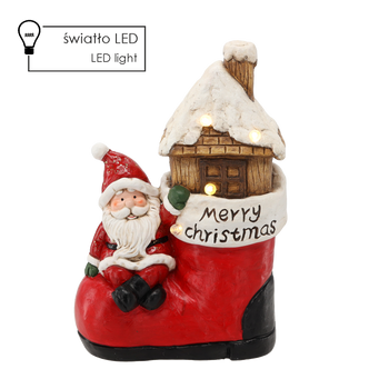 FIGURKA BOŻONAR. - MIKOŁAJ "MERRY CHRISTMAS" 28,2 X 17 X 42 CM LED *1452