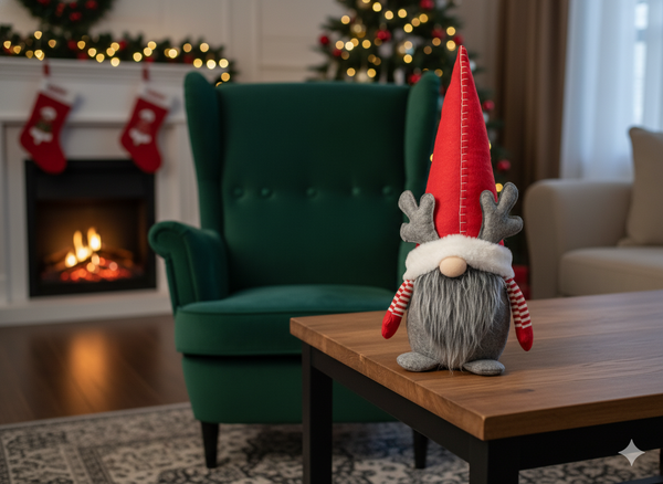 GNOME DE SĂRBĂTORI DE 50 CM CU CORNIȚE DE REN *9551