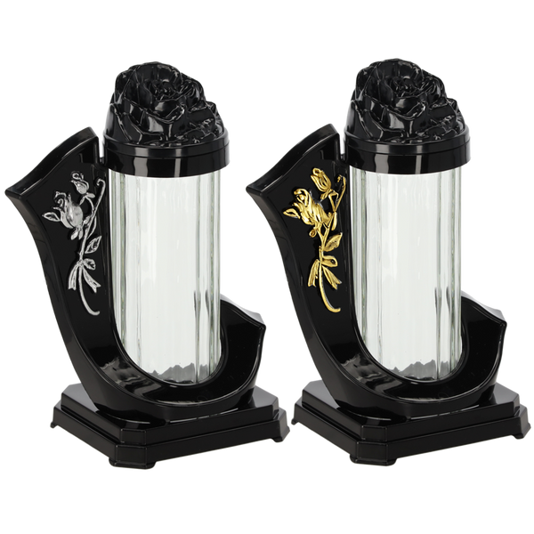 LANTERN 26CM ZGM FUNDĂ ROSE NEGRU ARGINTIU/INTOARCERE=6BUC*7920