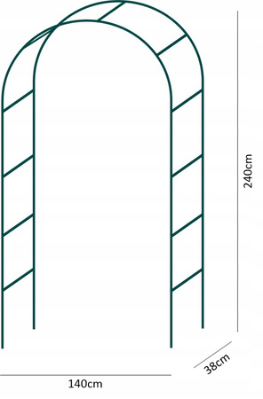 Garden Pergola 140 x 38 x 240 CM (+ ANCHORS)