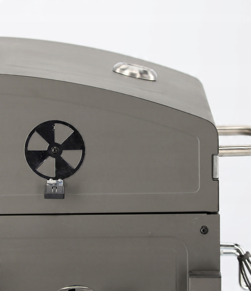 GRILL OGRODOWY WĘGLOWY DUŻY Z POKRYWĄ, ŻELIWNYM RUSZTEM I KÓŁKAMI 114,5 x 60 x 108 CM