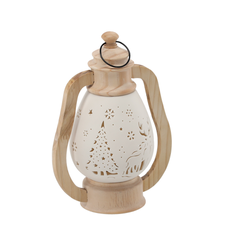 FIGURĂ BOCAȘĂ - LAMPA CERAMICĂ 17,3 X 11,2 X 23,5 CM LED ambalaj=2buc *1322