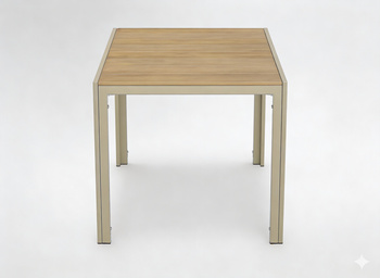 STÓŁ OGRODOWY ALUMINIOWY BEŻOWY 80 x 80 x 73 CM