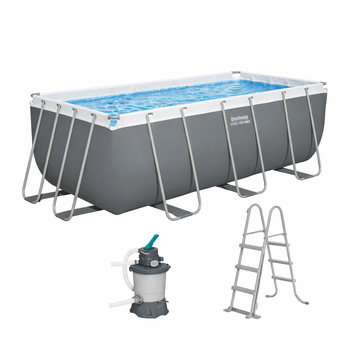 PISCINĂ CU CADRU 4,12 x 2,01 x 1,22 M (PISCINĂ, POMPĂ DE NISIP, SCARĂ, DISTRIBUITOR)