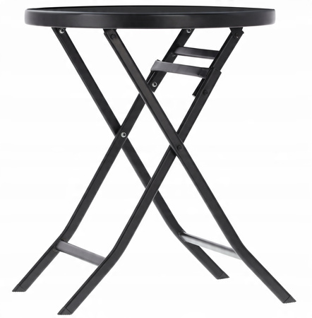 FOLDING ROUND TABLE 60 x 70 CM BLACK