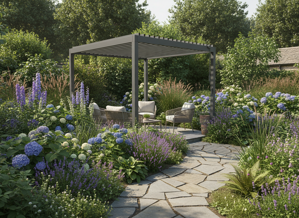 PERGOLA OGRODOWA ALUMINIOWA SZARA LED 3 x 3 x 2,5 M