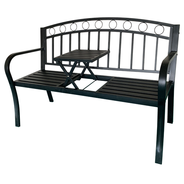 ŁAWKA DO OGRODU 127 x 53 x 84 CM Z ROZKŁADANYM STOLIKIEM