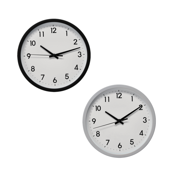 ZEGAR WISZĄCY OKRĄGŁY 22 x 22 x 3,8 CM BIAŁY/CZARNY *4627