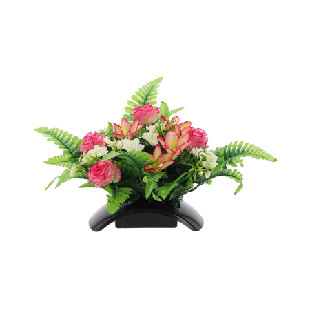 WIĄZANKA CH-31 (SZER. 55 CM, WYS. 40 CM) RÓŻE Z LILIĄ MIX KOLOR