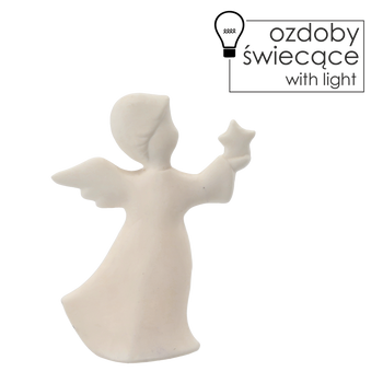 FIGURKA ANIOŁ GWIAZDKA LED WYS. 16,8 CM opak=4szt *3638