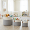 ZESTAW 3 OKRĄGŁYCH KOSZY NA PRANIE/ZABAWKI SZARY
