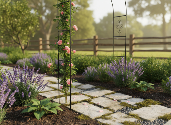 PERGOLA OGRODOWA Z DEKORACJAMI 140 x 38 x 240 CM (+KOTWY)