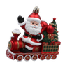SET OF 2 CHRISTMAS TREE ORNAMENTS - TOY TRAIN WITH SANTA 10 X 4.5 X 10 CM pack=12 sets