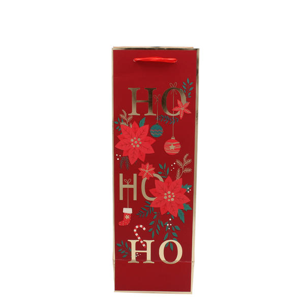 TOREBKA OKAZYJNA BOŻONAR. NA WINO "CHRISTMAS TO YOU" 36 x 12 x 10 CM MIX WZORÓW opak=12szt *6765