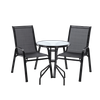 ZESTAW MEBLI BALKONOWYCH - 2 KRZESŁA + STOLIK - CZARNY