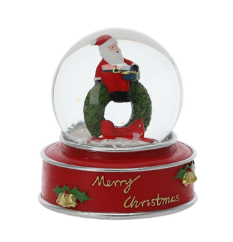CHRISTMAS SNOW GLOBE - SANTA/STAR/REINDEER