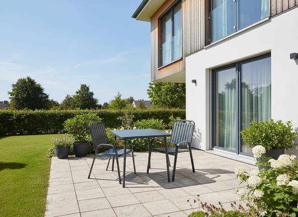 STOLIK OGRODOWY KWADRATOWY 80 x 80 x 72 CM CIEMNY SZARY