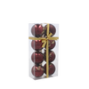 SET OF 8 CHRISTMAS BAUBLES RED 6 CM