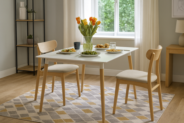 STÓŁ PROSTOKĄTNY 120 x 80 x 74 cm - BIAŁY *1132