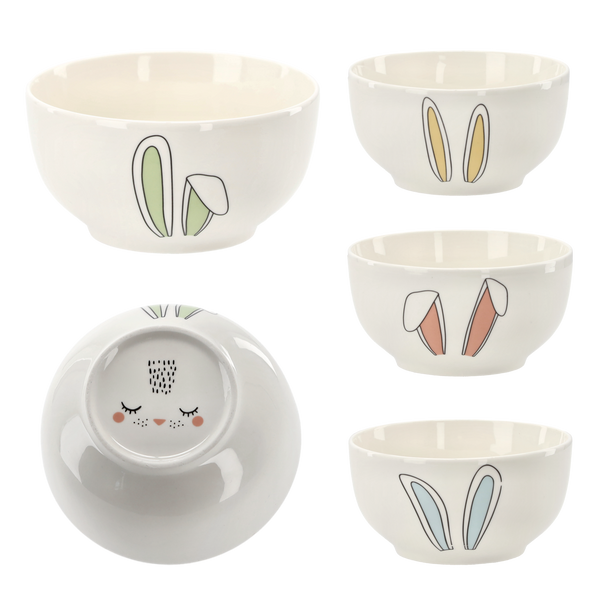 MISECZKA PORCELÁNOVÁ 480 ML UŠI ZAJACA S ÚSTOM NA DNES balenie=6ks *7864