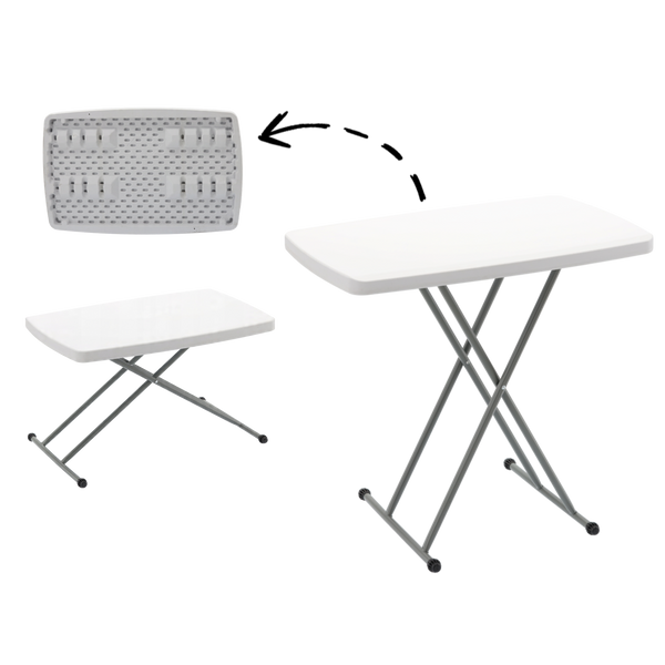 STÓŁ TURYSTYCZNY/CATERINGOWY SKŁADANY 76,5 x 49,5 x 36-71,5 CM REGULOWANY