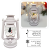 ŚWIĄTECZNY LAMPION 14,5 x 11,7 x 24,5 / 35,5 CM Z WKŁADEM LED POZYTYWKA - BIAŁY - BAŁWAN Z CHOINKĄ  *9355