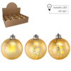 GLASS ORNAMENT - GOLD 10 CM MIXED PATTERNS