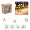 ZLATÝ METALOVÝ LED SVETELNÝ REŤAZEC - 3D HVIEZDA 10L NA BATÉRIE *4109