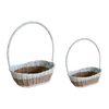ZESTAW 2 KOSZYKÓW RATTANOWYCH Z UCHWYTEM – BIAŁY Z NATURALNYM