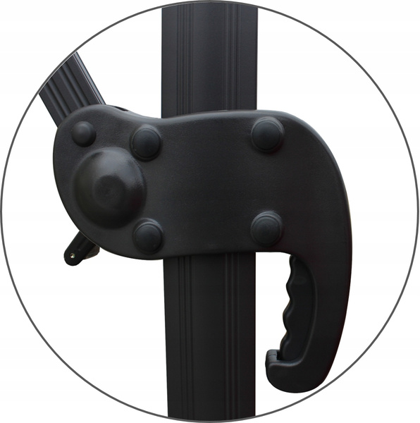 GARDEN UMBRELLA "ROMA" 3 X 3 M GRAY WITH COVER