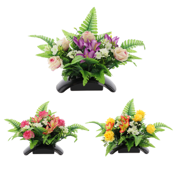 BUNCH CH-31 (WIDTH 55 CM, HEIGHT 40 CM) ROSES WITH LILY MIX COLOR