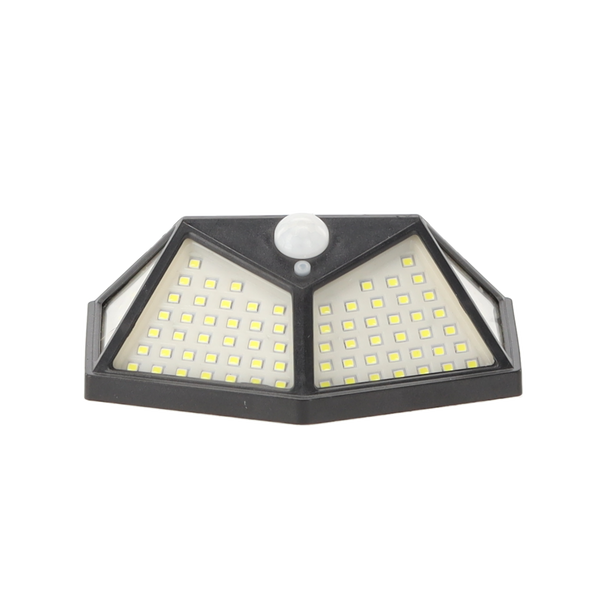LAMPĂ SOLARĂ 13,5 x 5,5 x 9,7 CM APARAT DE PERETE CU SENZOR DE MIȘCARE 100 LED ALB RECE *6124