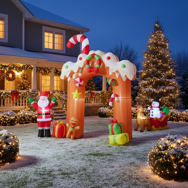 INFLATABLE ARCH GINGERBREAD LED 300 CM