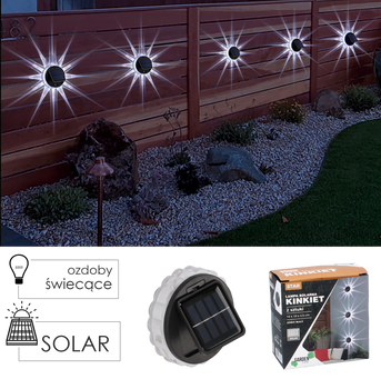 KPL.2 SOLÁRNÍ SVÍTIDLA - NÁSTĚNNÉ SVÍTIDLO 10 x 10 x 2,5 CM STAR LED STUDENÁ BÍLÁ *3712