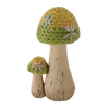 GARDEN FIGURINE – MUSHROOMS WITH WOVEN CAPS 26,5 X 21,5 X 48 CM