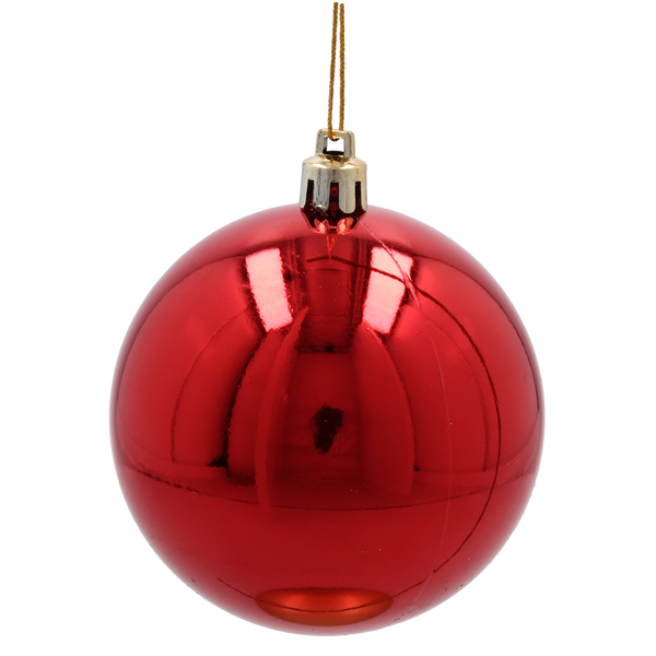 SET OF 36 CHRISTMAS BAUBLES RED, GOLD, SILVER 8 CM IN RED BAG