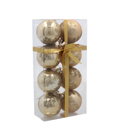 KPL. 8 decorațiuni de Crăciun aurii 6 cm mix de modele *5751