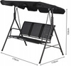 GARDEN SWING WITH TEXTILENE 170 x 110 x 153 cm BLACK *3118