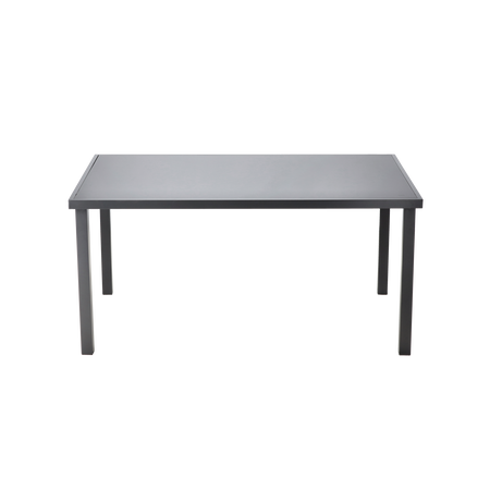 Hliníkový záhradný stôl so sklenenou doskou 150 x 90 x 71 CM šedý *9514