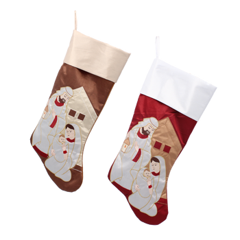 ORNAMENT DE CRĂCIUN - ȘOSĂ FAMILIA SFÂNTĂ STALP MISCĂRE COLORI *8662