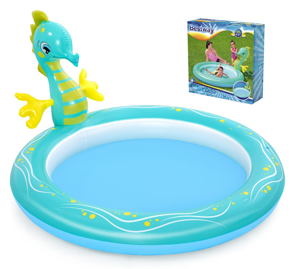 Bestway® 6'2" x 63" x 34"/1.88m x 1.60m x 86cm Seahorse Sprinkler Pool