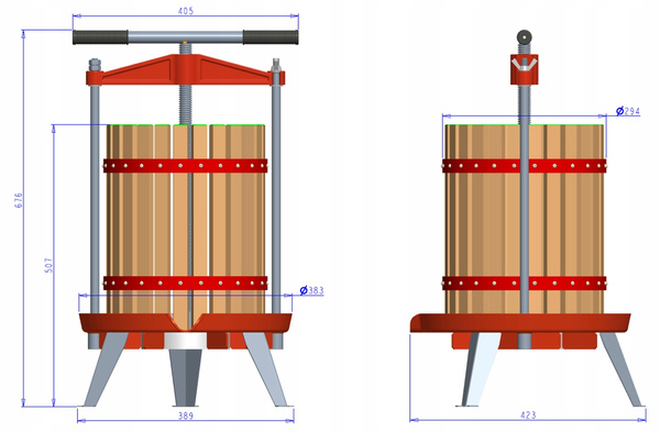 FRUIT PRESS 12 L 46 x 46 x 64 CM
