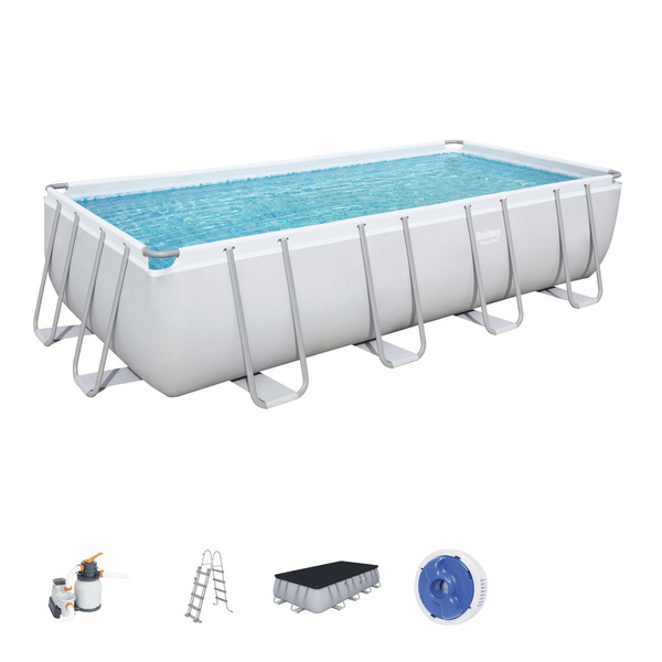 PISCINĂ CU CADRU 5,49 X 2,74 X 1,22 M (PISCINĂ, POMPA CU NISIP, SCARA, CAPAC, DISTRIBUITOR) *0500 *6370