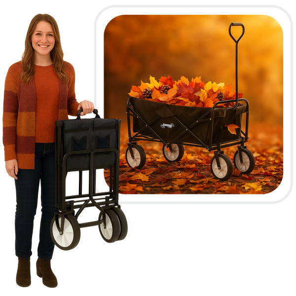 WÓZEK OGRODOWY CZARNY SKŁADANY 116x54x90cm *2426