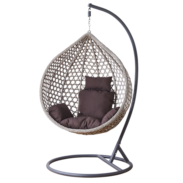 HANGING CHAIR SIZE. L GREY, CUSHION GREY, FRAME DARK GREY *0216